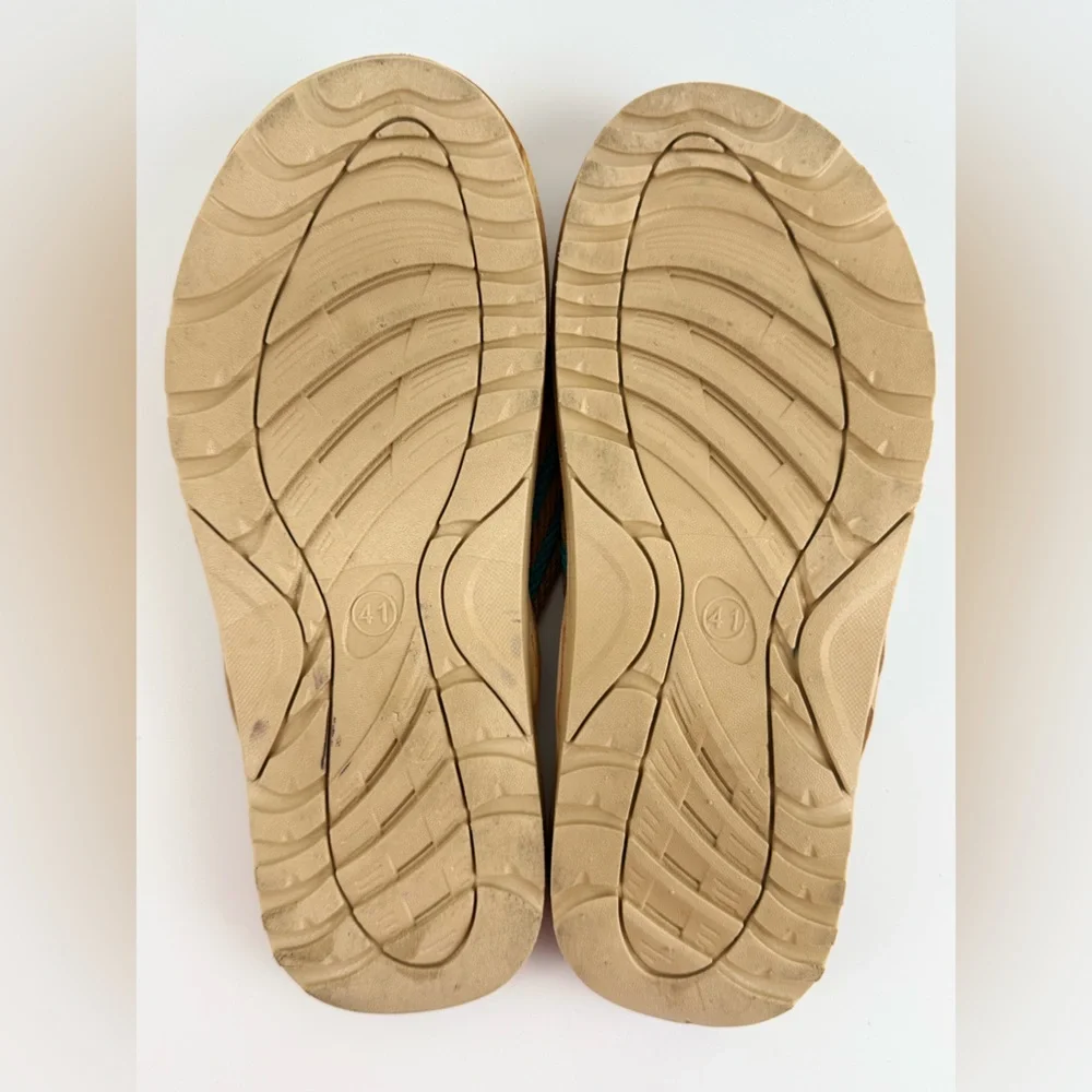 Eagsouni Unisex Flip Flops, Casual Comfort Thong Sandals Tan/Blue Size 41 - Picture 8 of 11